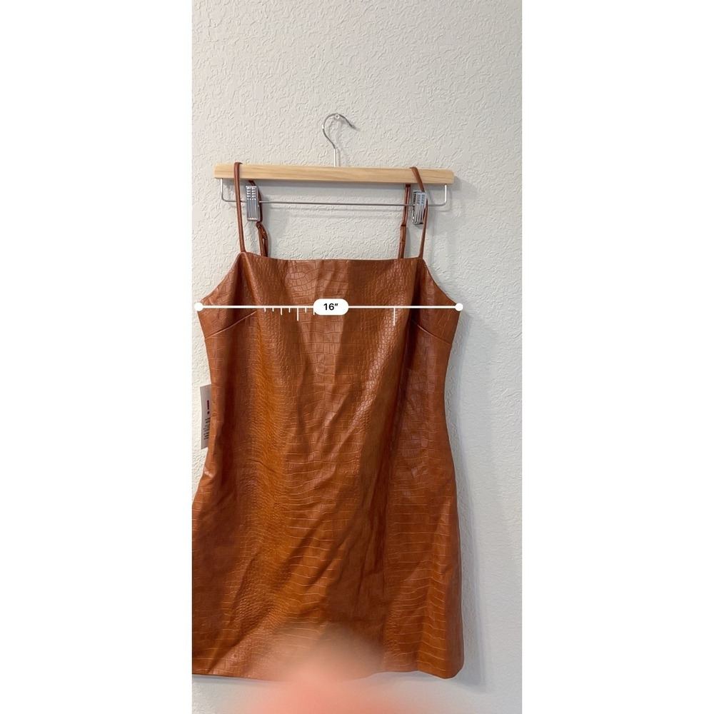 Bardot 'Croc' Brown Polyurethane Mini Dress Size XL - NWT - Picture 5 of 6